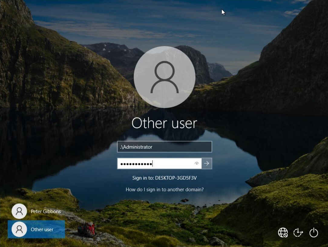 Enabling local admin account