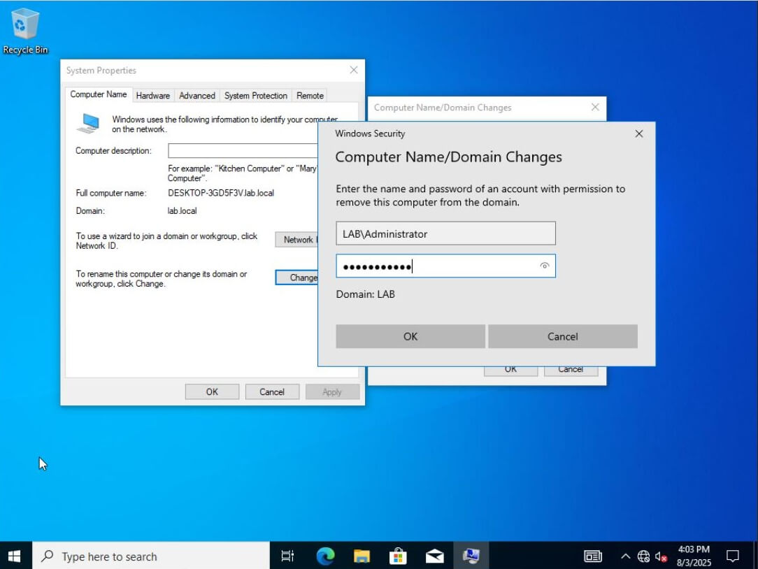 Changing the computer name